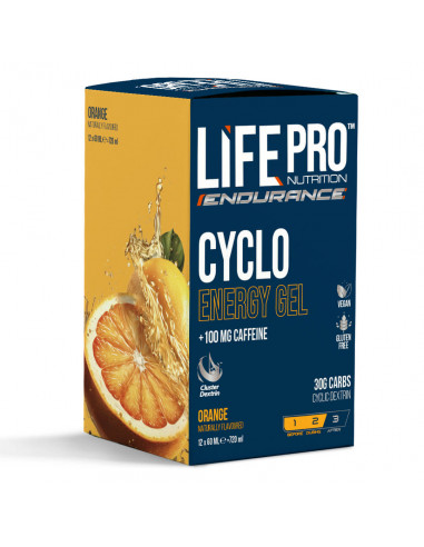 LIFE PRO ENDURANCE CYCLO ENERGY GEL CAFFEINE 12x60ML